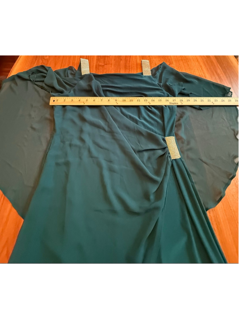 MSK Teal Mini Dress with Rhinestone Straps & Waist, Size M NWT - Picture 10 of 12